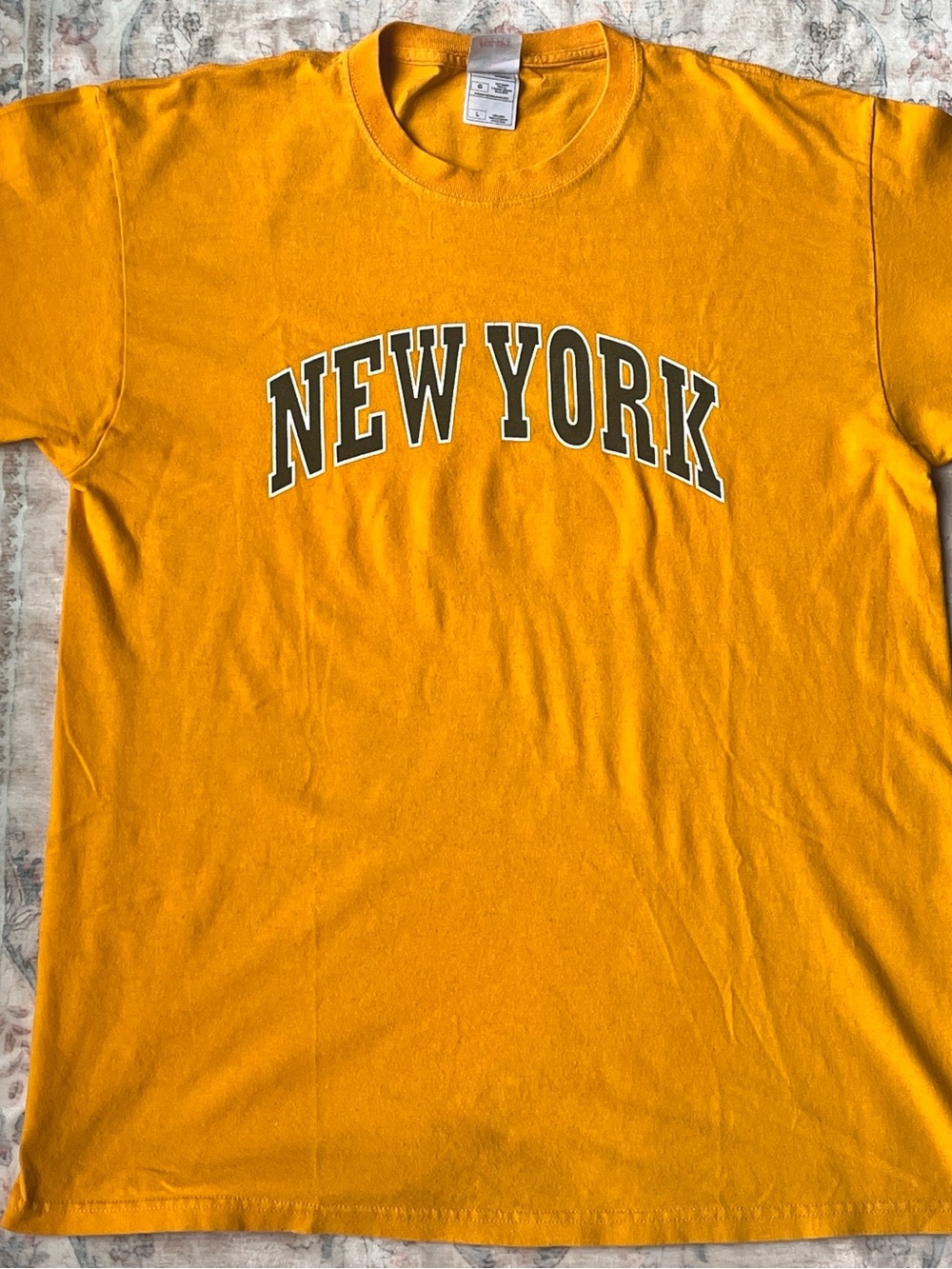 Fruit of the Loom Yellow Gold 'NEW YORK' Arch Graphic Tee